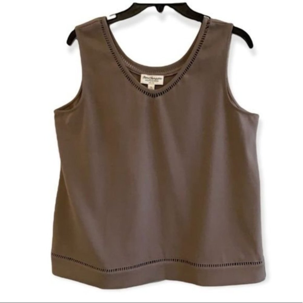Tan Dressy Linen Tank Norm Thompson Petite Large